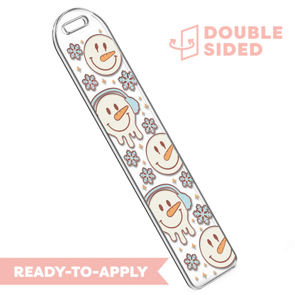 [ Double Sided ] Bookmark UV DTF Decal | Snowman Face