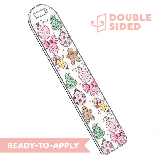 [ Double Sided ] Bookmark UV DTF Decal | School x Christmas