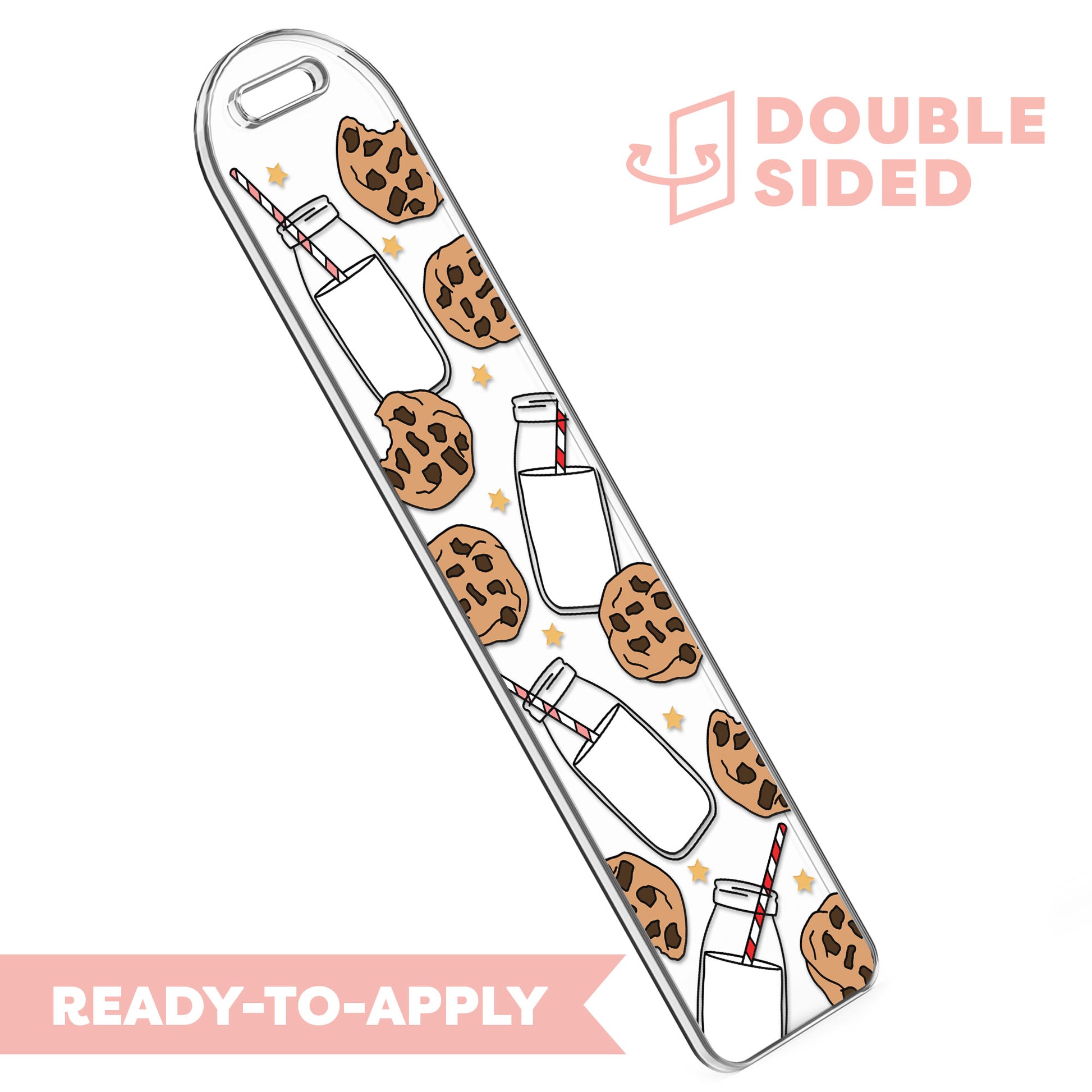 [ Double Sided ] Bookmark UV DTF Decal | Milk & Cookies