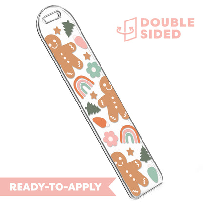 [ Double Sided ] Bookmark UV DTF Decal |  Happy Gingerbread Man