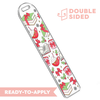 [ Double Sided ] Bookmark UV DTF Decal | Holiday Reading Time