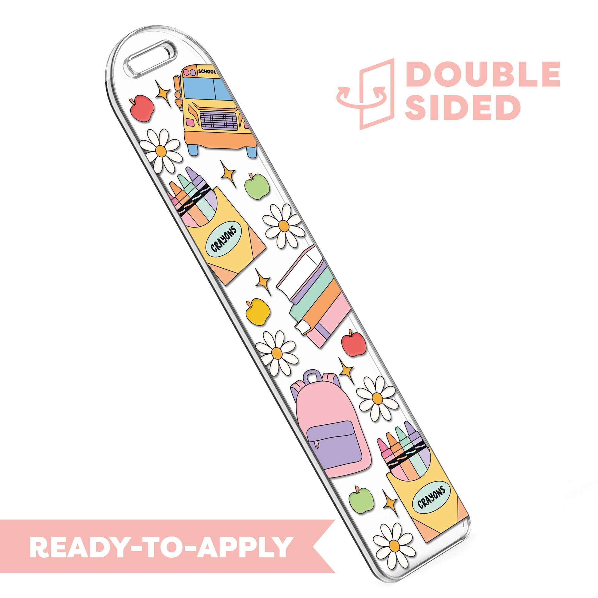 [ Double Sided ] Bookmark UV DTF Decal | Cute School