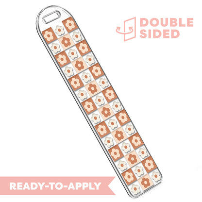 [ Double Sided ] Bookmark UV DTF Decal | Retro Flower Coffee