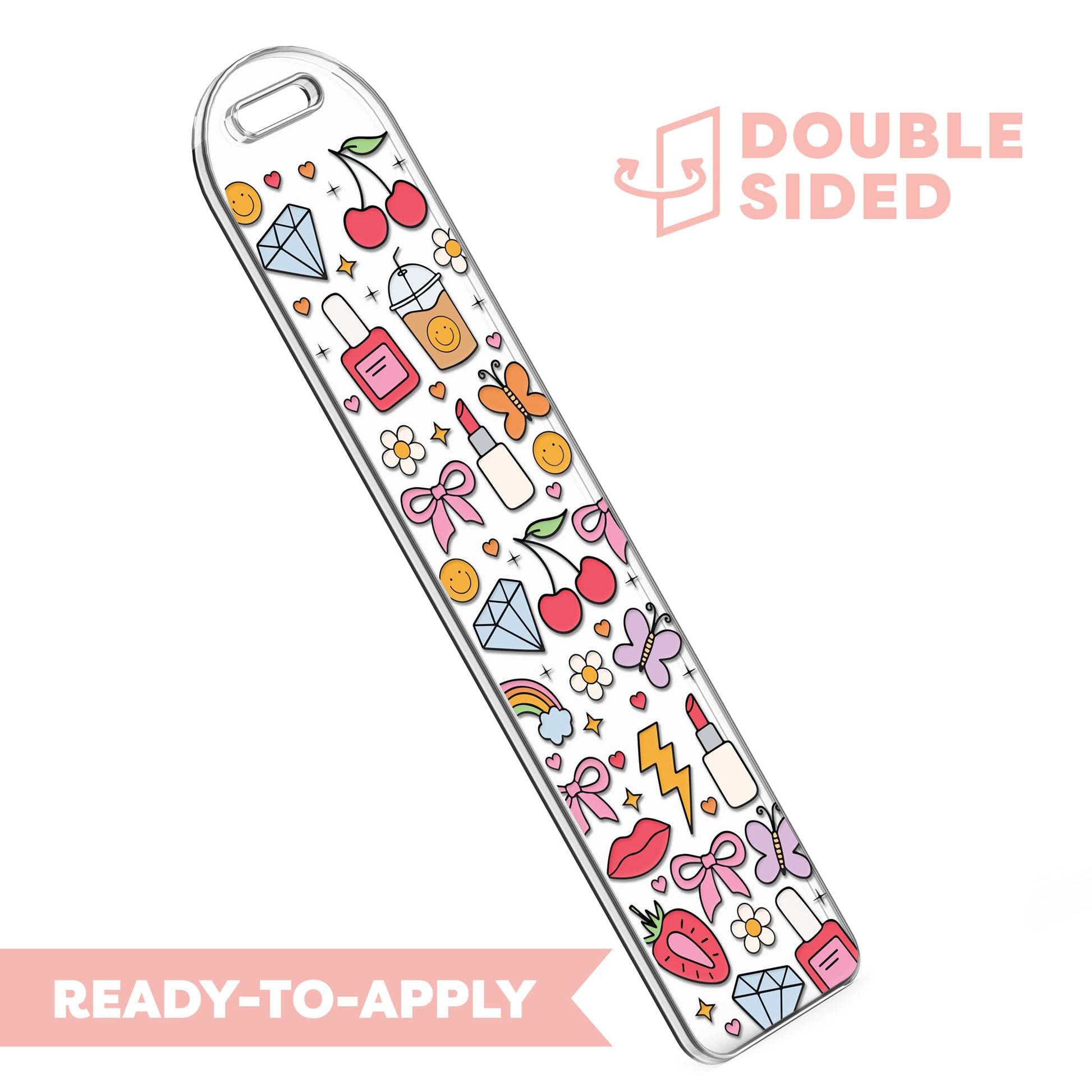 [ Double Sided ] Bookmark UV DTF Decal | Happy Girl[ Double Sided ] Bookmark UV DTF Decal | Happy Girl