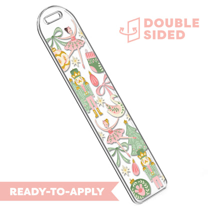 [ Double Sided ] Bookmark UV DTF Decal | Pink Nutcracker