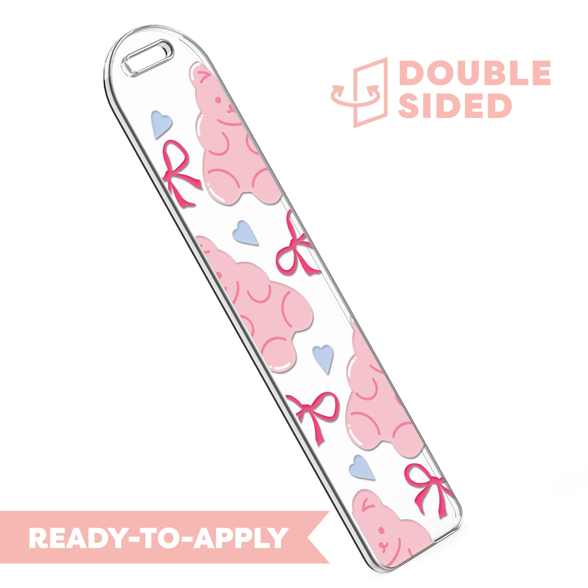 [ Double Sided ] Bookmark UV DTF Decal | Pink Gummy Bear