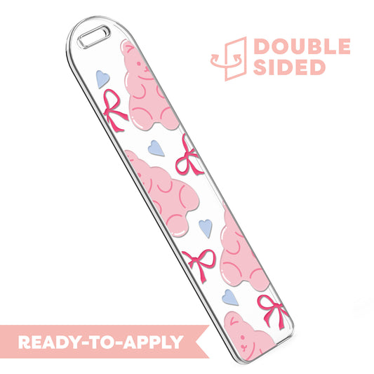 [ Double Sided ] Bookmark UV DTF Decal | Pink Gummy Bear