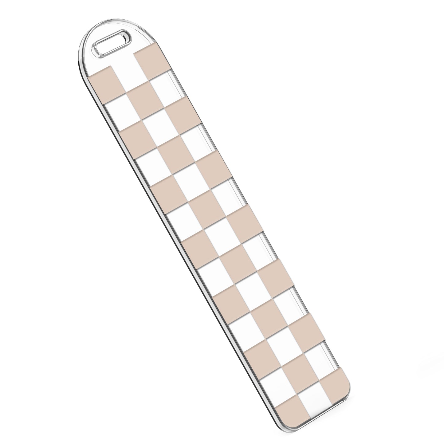 [ Double-Sided ] Bookmark UV DTF Decal | Checkered Beige