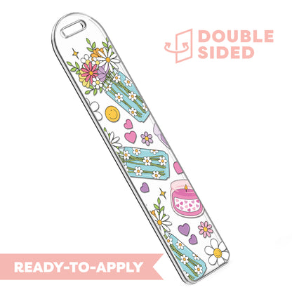 [ Double Sided ] Bookmark UV DTF Decal | Floral Candle