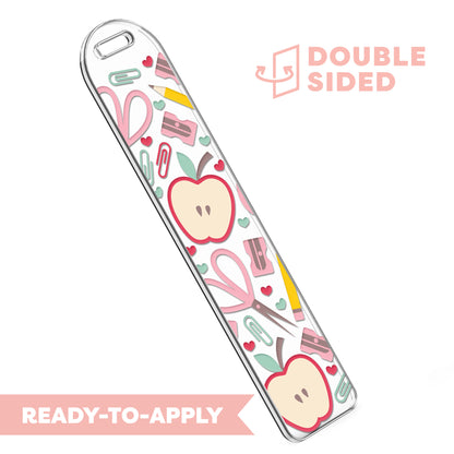 [ Double Sided ] Bookmark UV DTF Decal | School Apple