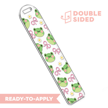 [ Double Sided ] Bookmark UV DTF Decal | Froggy Coquette Bow