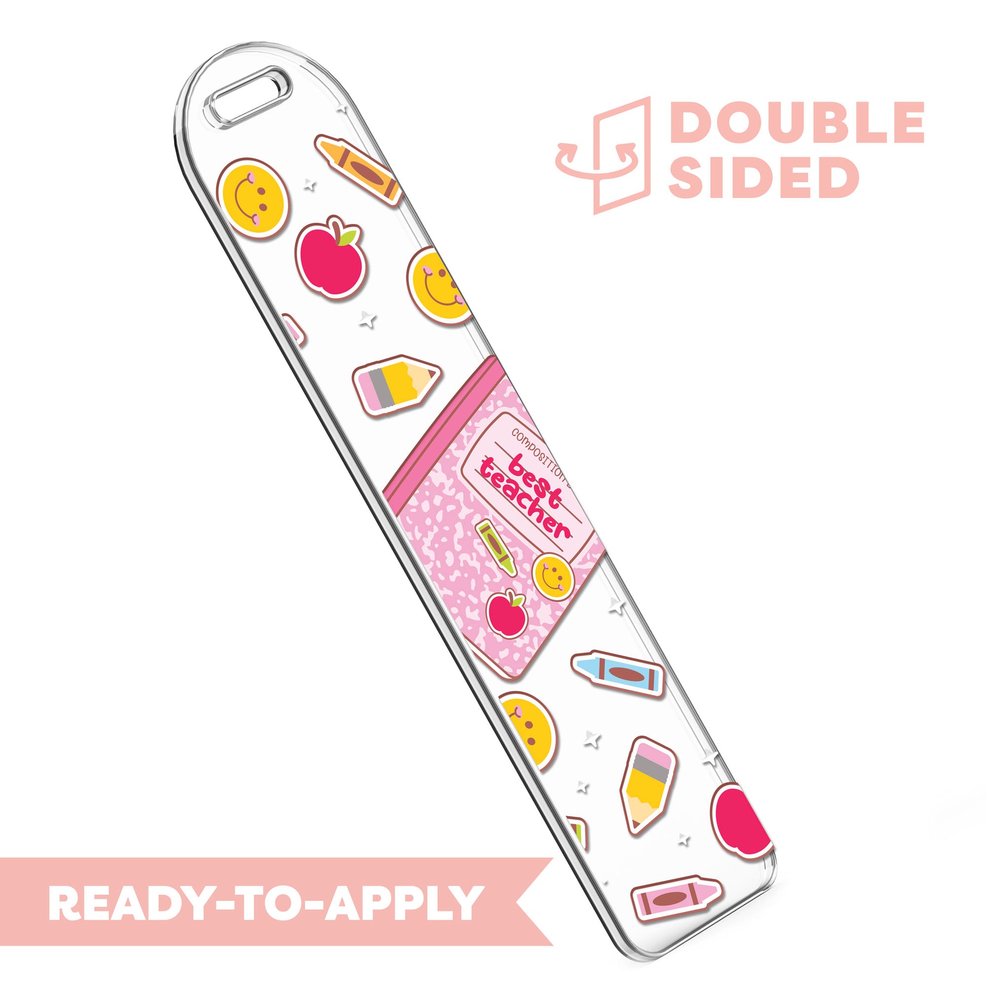 [ Double Sided ] Bookmark UV DTF Decal | Teacher Notebook