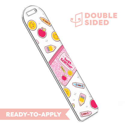 [ Double Sided ] Bookmark UV DTF Decal | Teacher Notebook