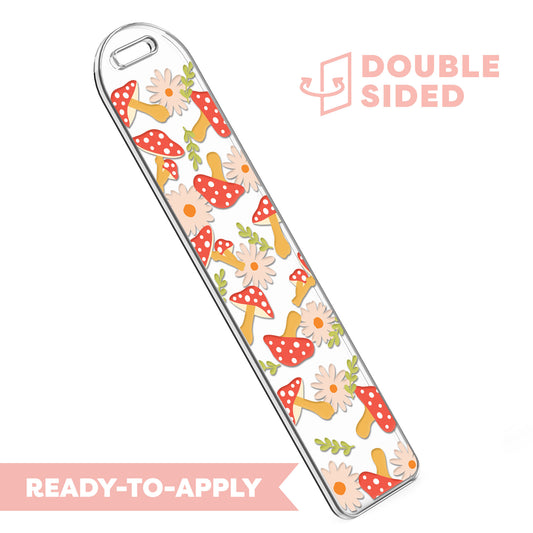 [ Double Sided ] Bookmark UV DTF Decal | Floral Mushroom