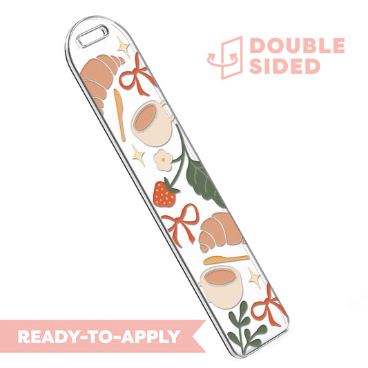 [ Double Sided ] Bookmark UV DTF Decal | Cottage Core Coffee Time