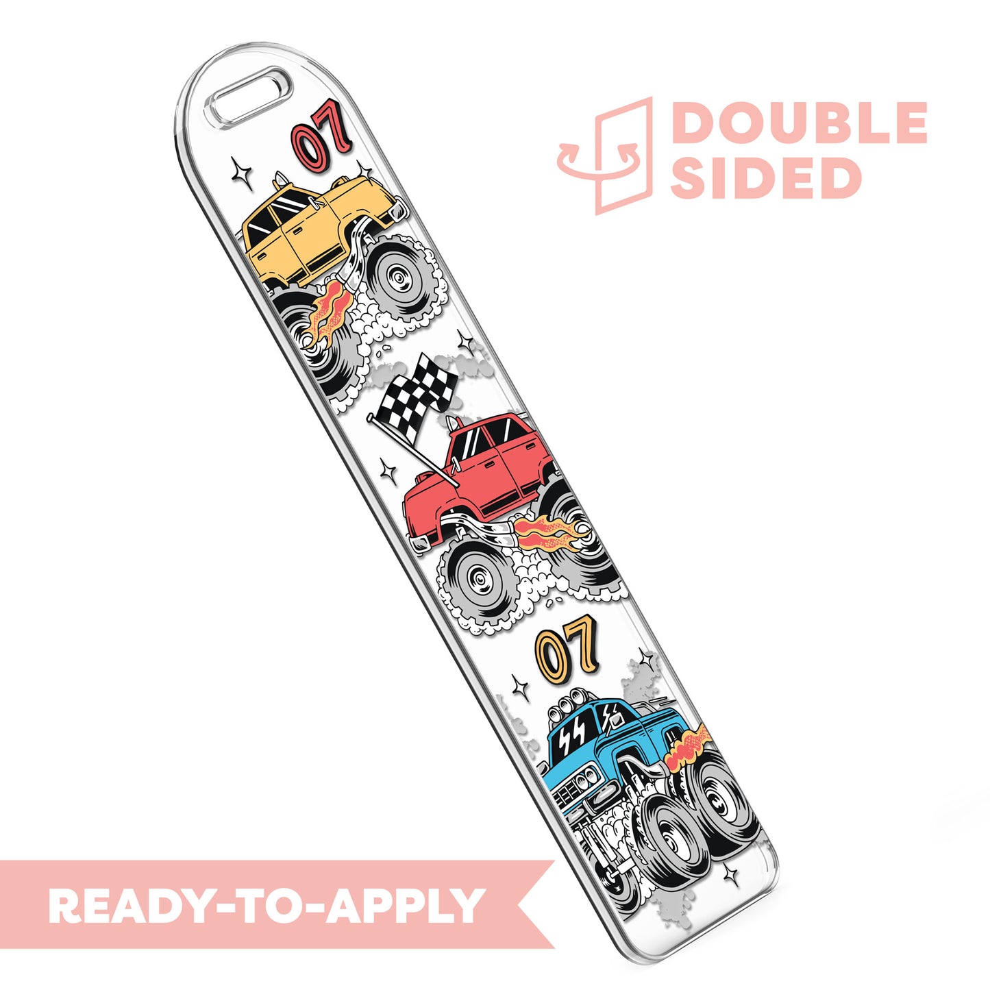 [ Double Sided ] Bookmark UV DTF Decal | Monster Truck