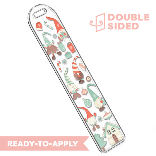 [ Double Sided ] Bookmark UV DTF Decal | Christmas Gnomes