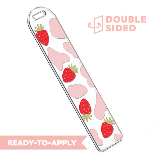 [ Double Sided ] Bookmark UV DTF Decal | Strawberry Milk