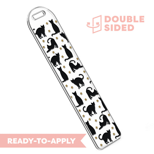 [ Double Sided] Bookmark UV DTF Decal | Black Cat