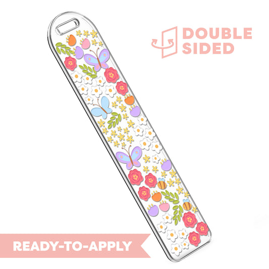 [ Double Sided ] Bookmark UV DTF Decal | Spring Floral Garden