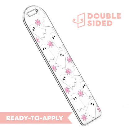 [ Double Sided ] Bookmark UV DTF Decal | Floral Ghost