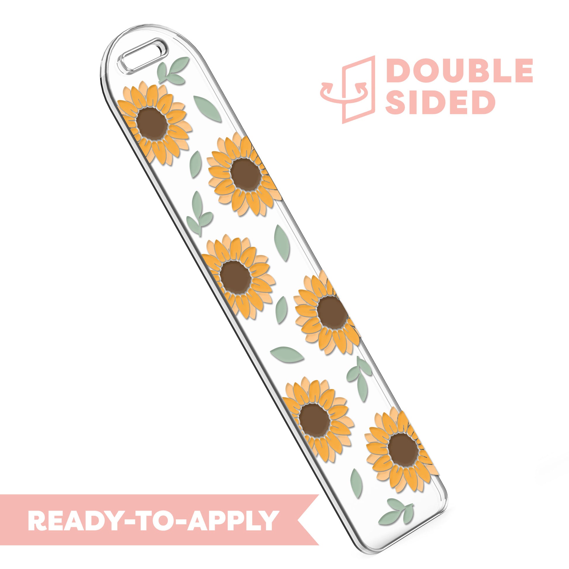 [ Double Sided ] Bookmark UV DTF Decal | Simple Sunflower