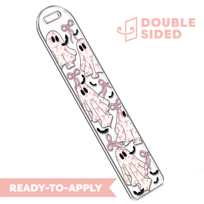 [ Double Sided ] Bookmark UV DTF Decal | Girly Bow Ghost