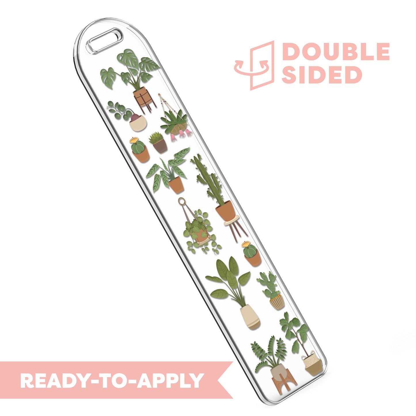 [ Double Sided ] Bookmark UV DTF Decal | House Plants