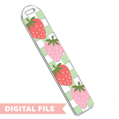 Bookmark Template SVG | Checkered Strawberry SVG
