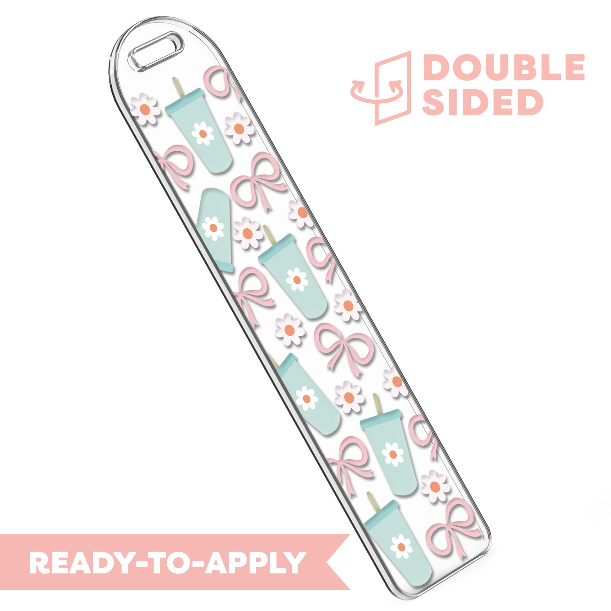 [ Double Sided ] Bookmark UV DTF Decal | Girly Bow Tumbler