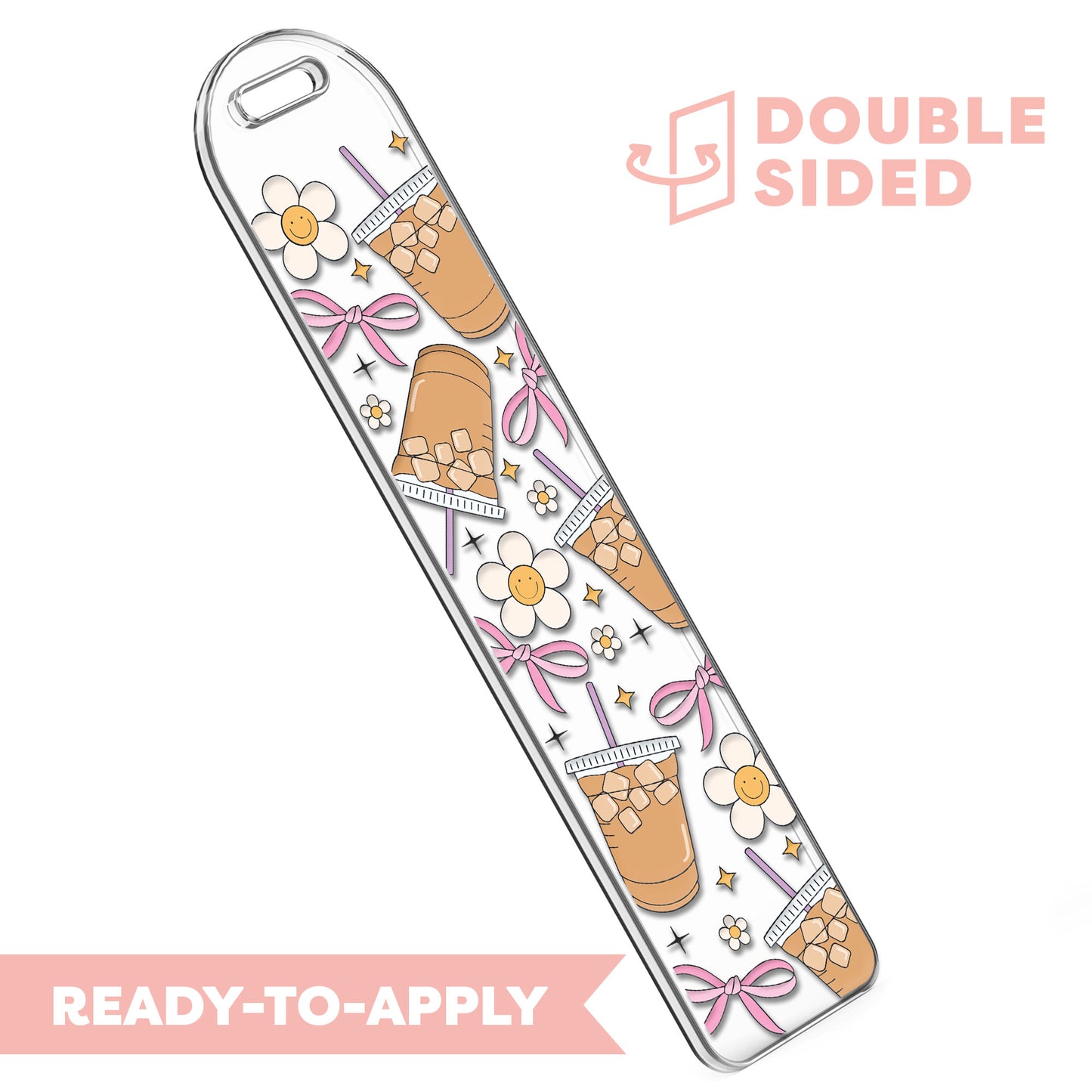 [ Double Sided ] Bookmark UV DTF Decal | Iced Coffee Girlie