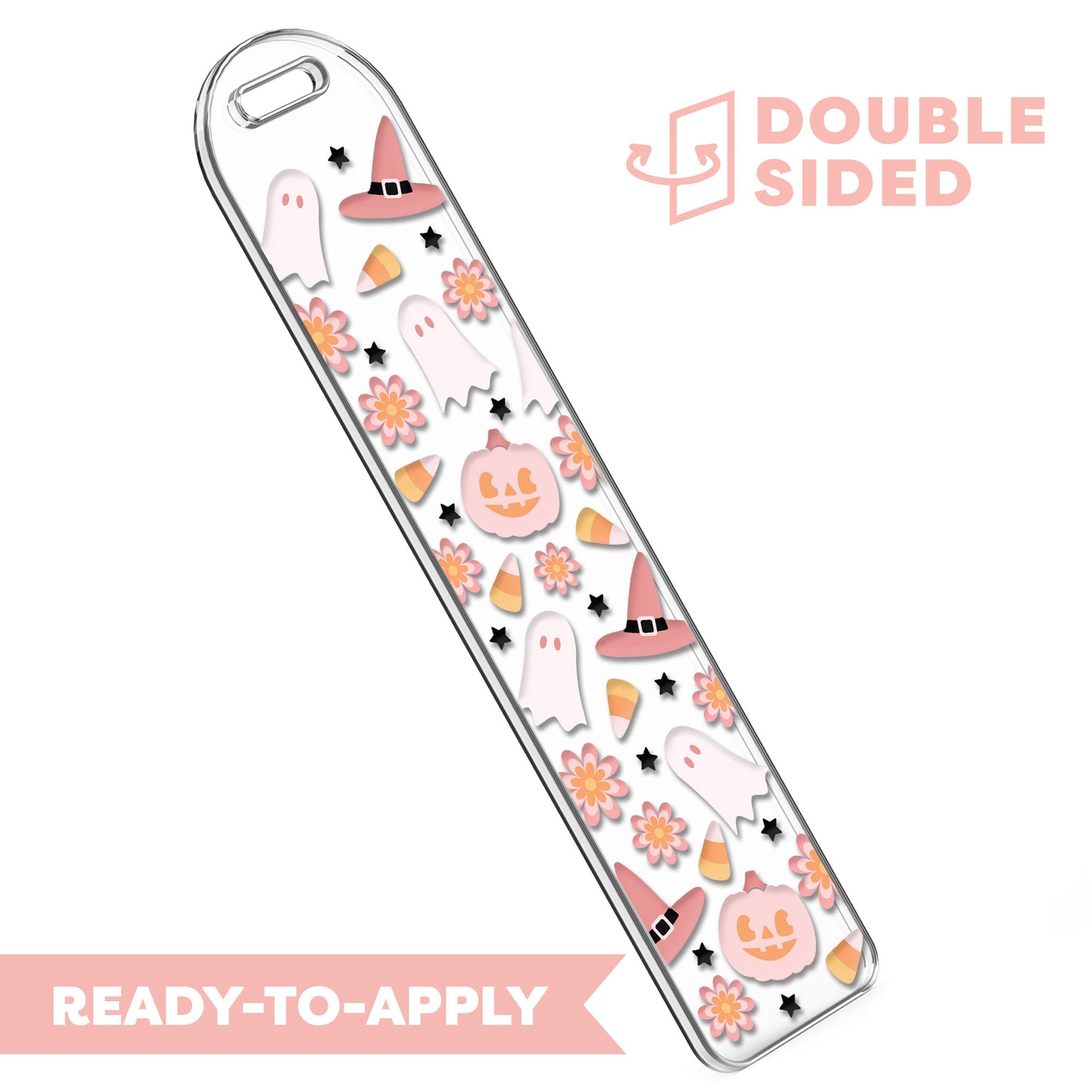 [ Double Sided ] Bookmark UV DTF Decal | Candycorn Ghost