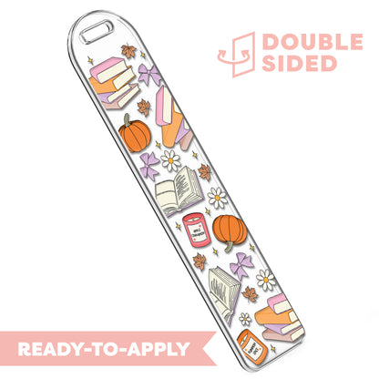 [ Double Sided ] Bookmark UV DTF Decal | Fall Reading