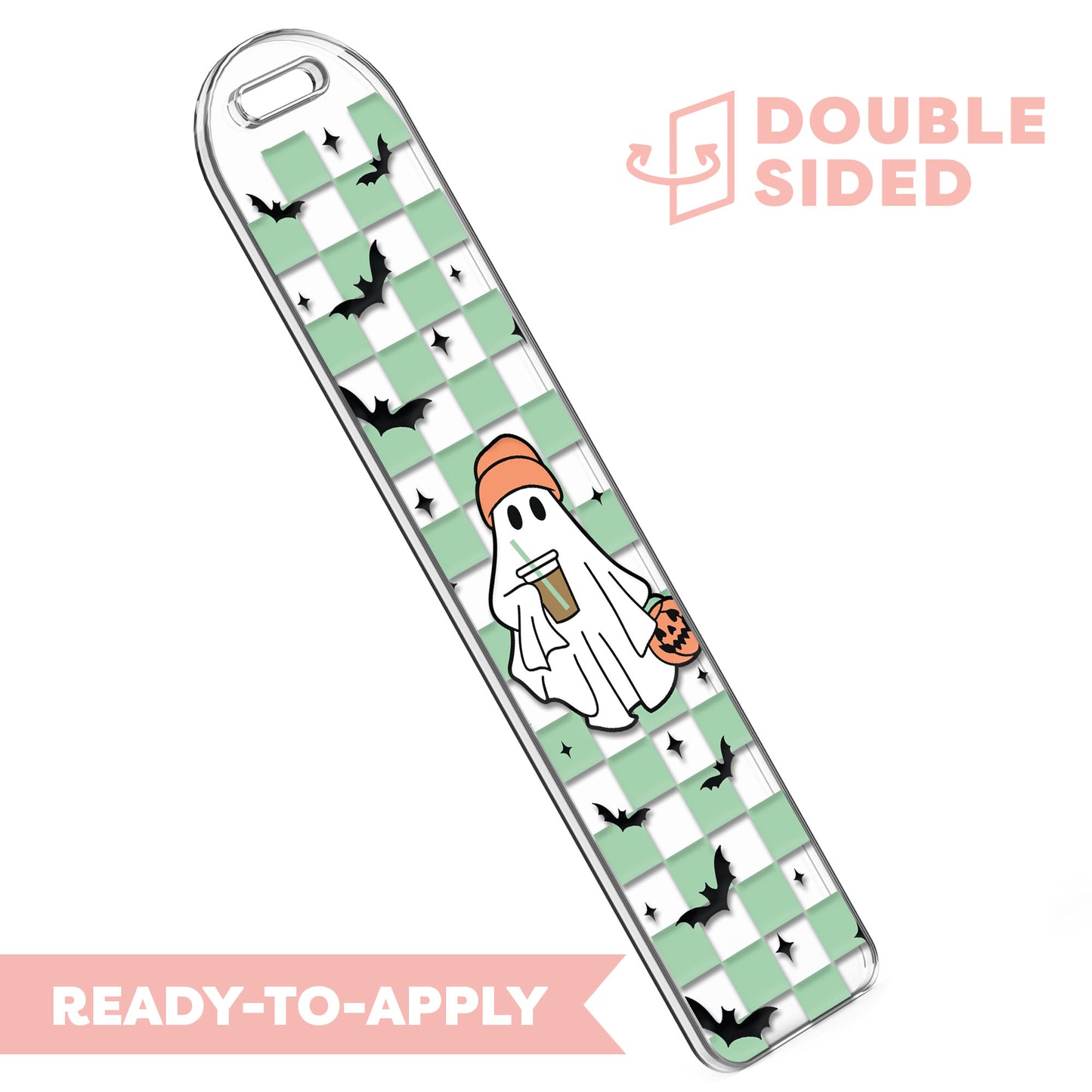 [ Double Sided ] Bookmark UV DTF Decal | Hipster Ghost