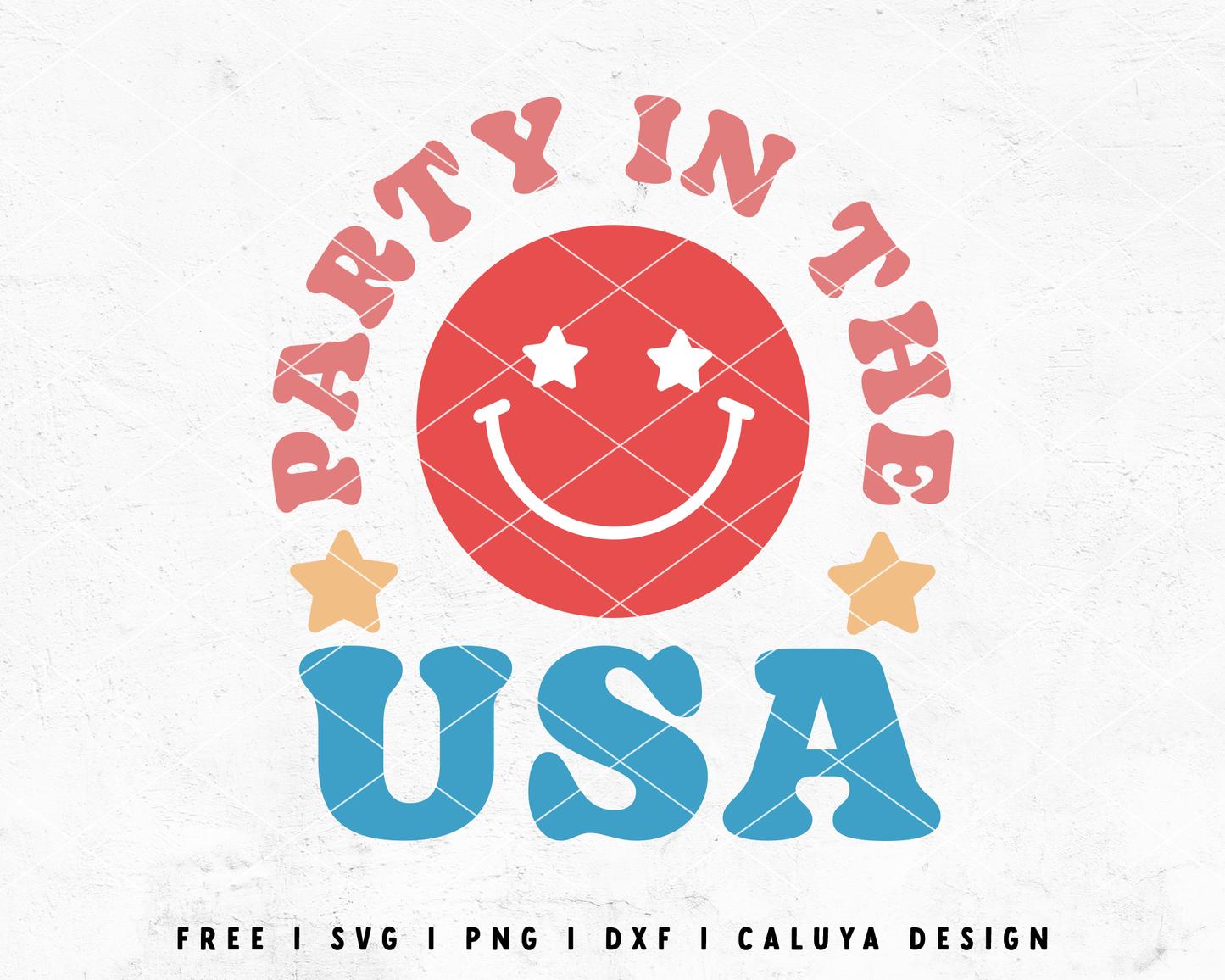 FREE Party In The USA SVG | Retro July 4th SVG Cut File for Cricut, Cameo Silhouette | Free SVG Cut File