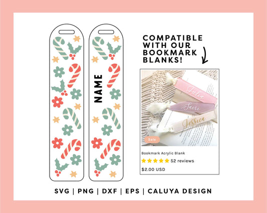 Bookmark Template SVG | Pastel Candy Cane SVG