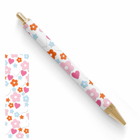 Pen UV DTF Wrap | Flower Pattern