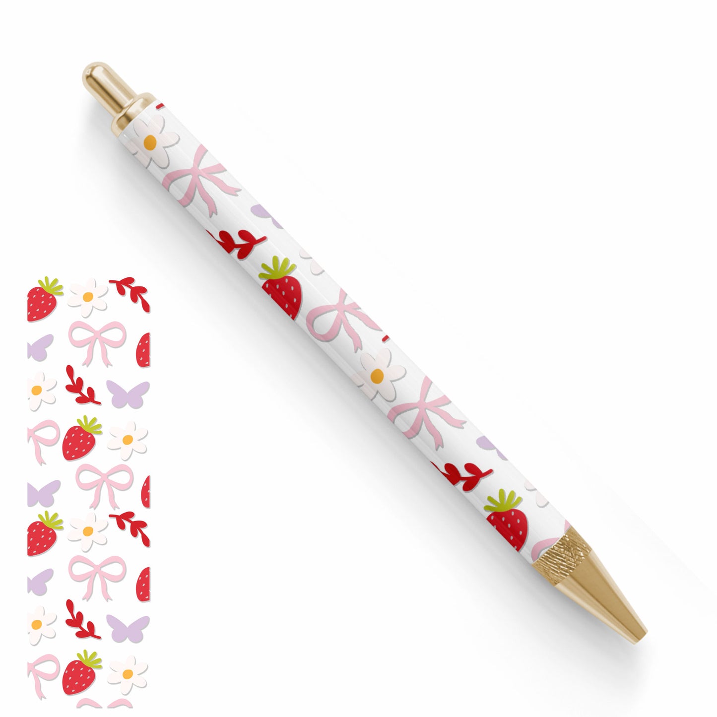 Pen UV DTF Wrap | Romantic Strawberry