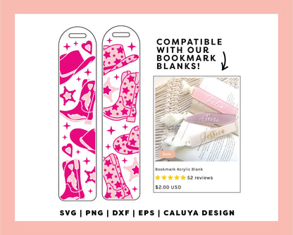 Bookmark Template SVG | Pink Cowgirl SVG