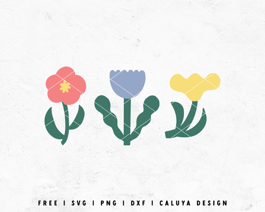 FREE Retro Flower SVG | Flower Garden SVG Cut File for Cricut, Cameo Silhouette | Free SVG Cut File
