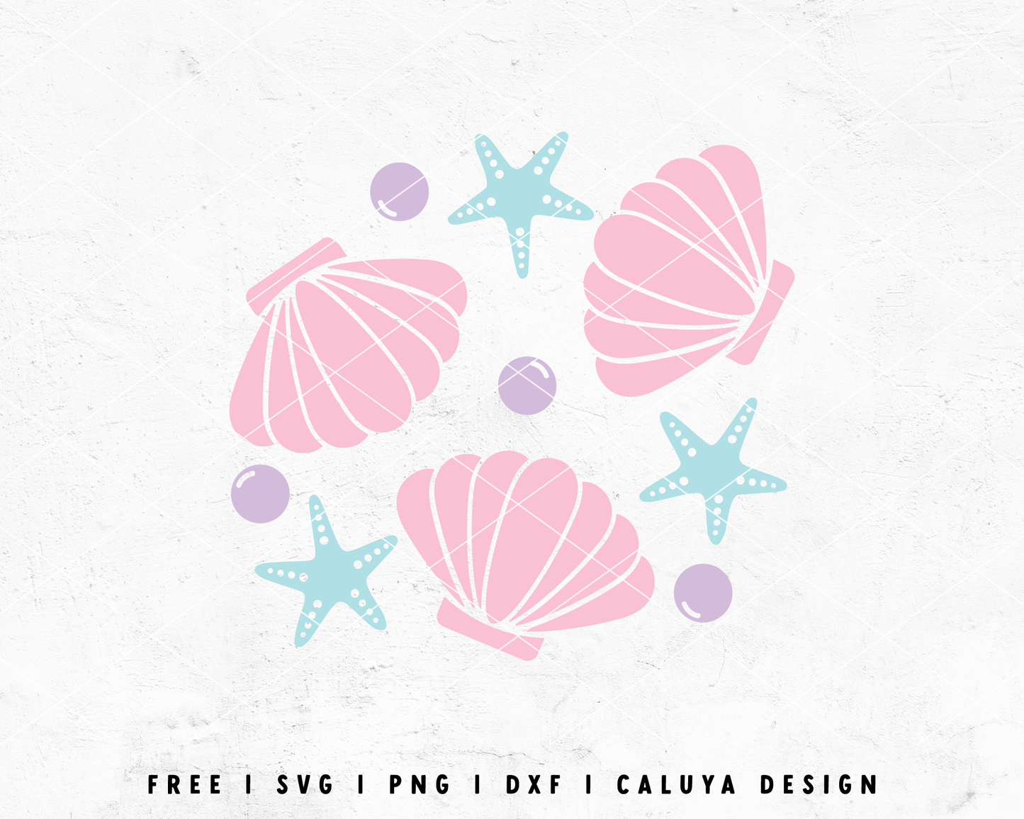 FREE Seashell Set SVG | Mermaid Clipart SVG Cut File for Cricut, Cameo Silhouette | Free SVG Cut File