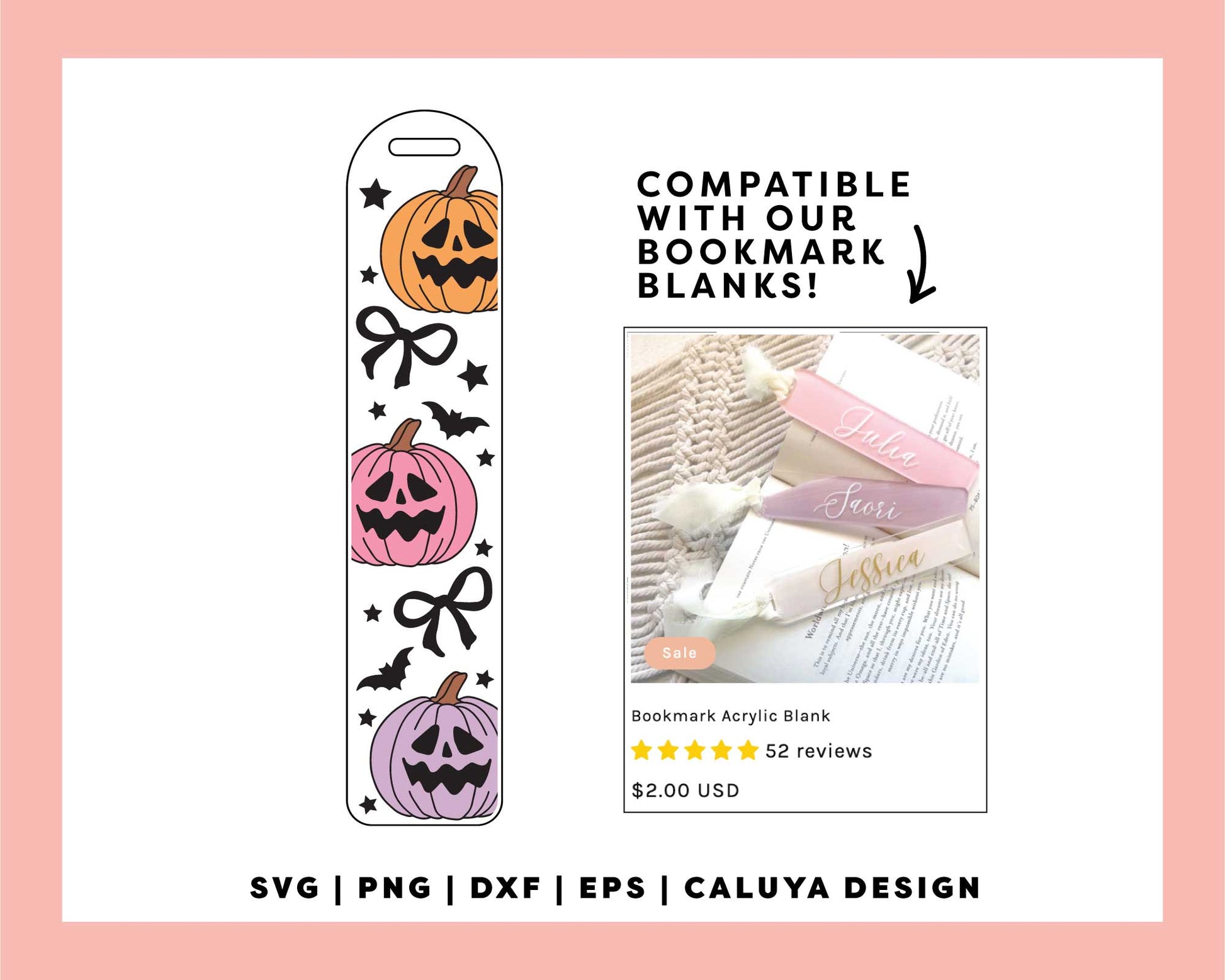 Bookmark Template SVG | Spooky Pumpkin SVG