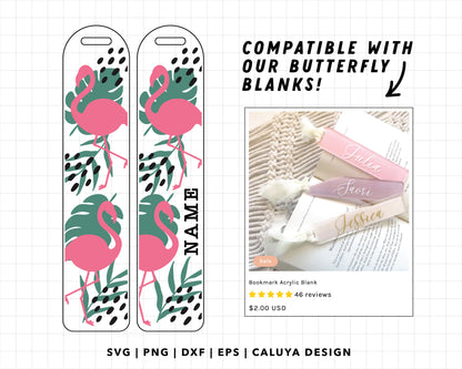 Bookmark Template SVG | Flamingo Summer SVG