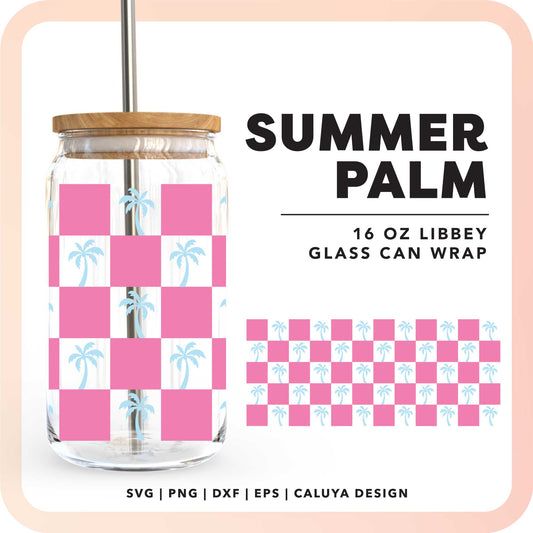 16oz Libbey Can Cup Wrap SVG | Summer Palm