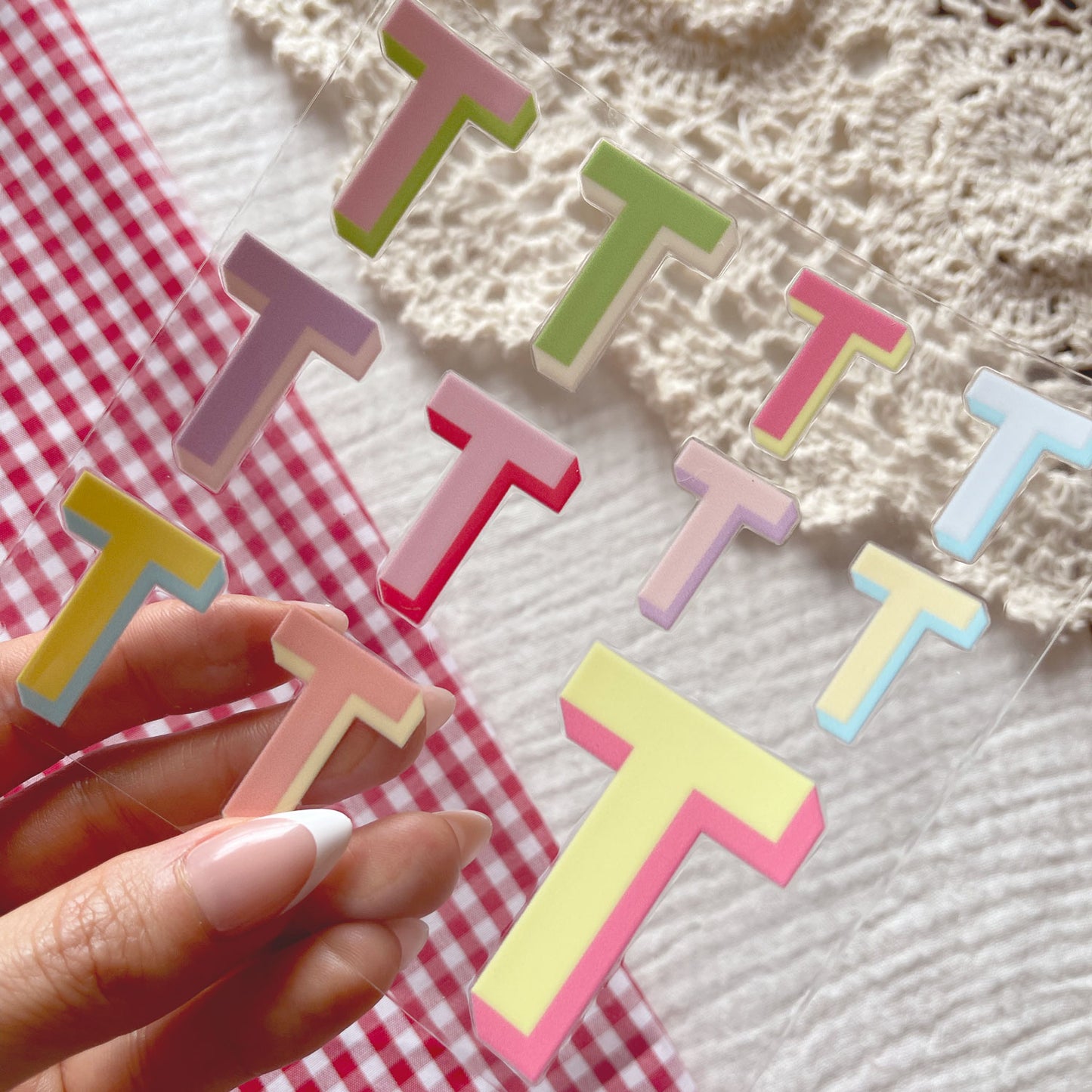 [ Double Sided ] UV DTF Decal Initial Alphabet | Duo Block Letters