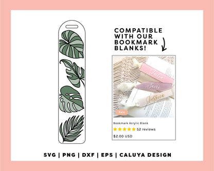 Bookmark Template SVG | Tropical Leaf SVG