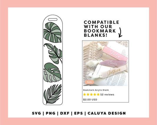 Bookmark Template SVG | Tropical Leaf SVG