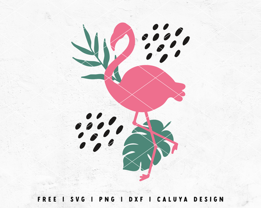 FREE Flamingo SVG | Summer SVG | Tropical  SVG Cut File for Cricut, Cameo Silhouette | Free SVG Cut File
