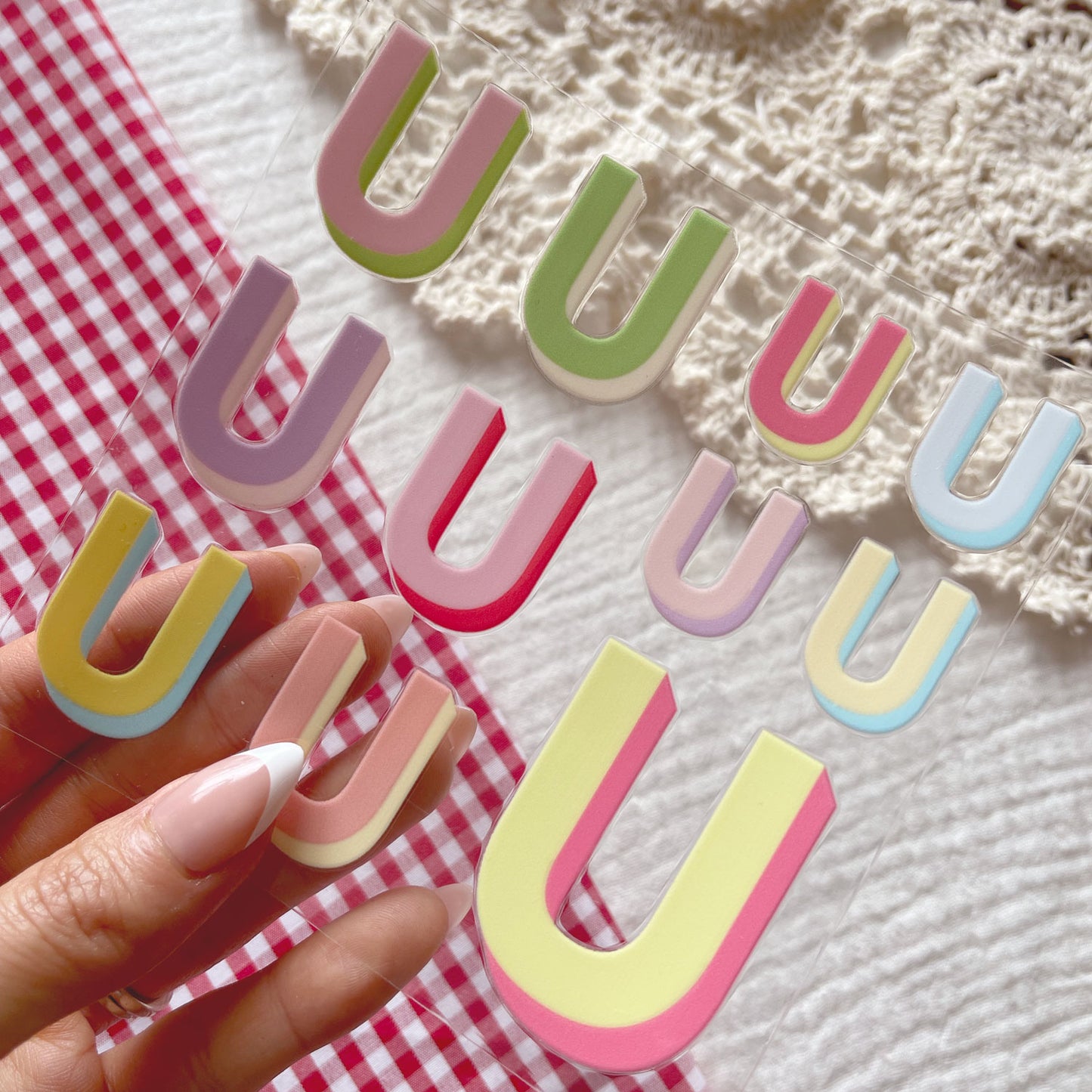 [ Double Sided ] UV DTF Decal Initial Alphabet | Duo Block Letters