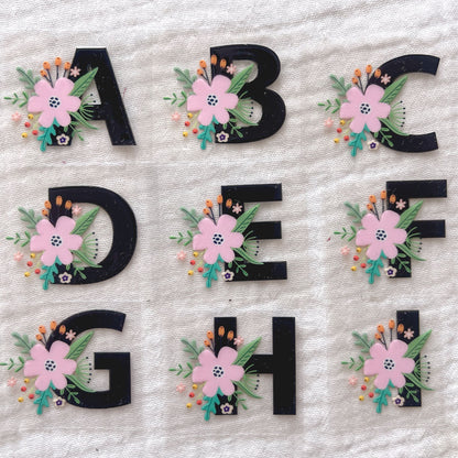 [ Double Sided ] UV DTF Initial Alphabet | Floral Letters